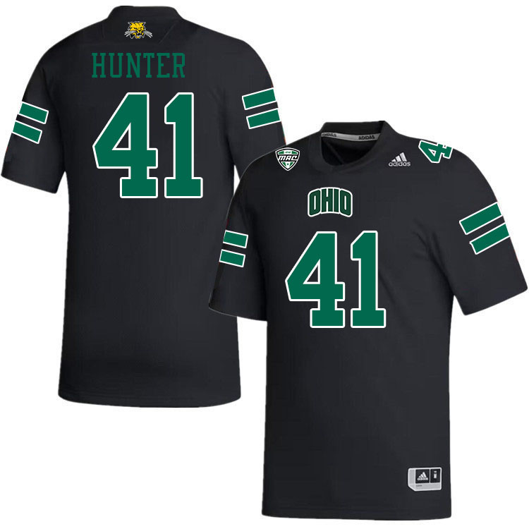 Ohio Bobcats #41 Devon Hunter College Football Jerseys Stitched-Black